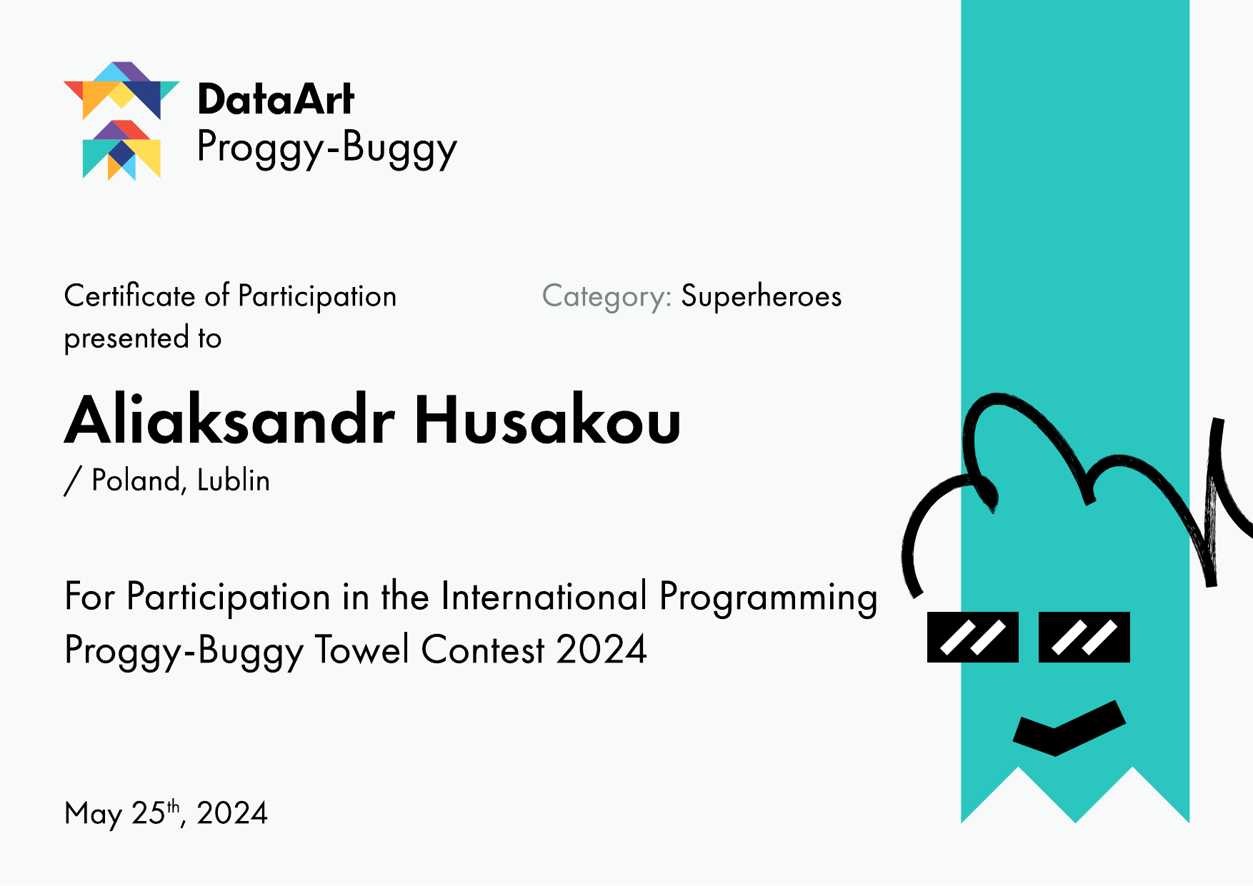 Proggy buggy May | Certificate